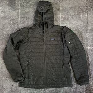 Men's Patagonia Forge Gray Nano Puff Hoody Insulated Puffer Hooded Jacket Sz L